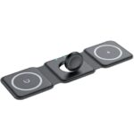 încărcător wireless pliabil, încărcător 3 în 1 iPhone, încărcare rapidă 15W, suport telefon magnetic, încărcător Apple Watch AirPods, încărcător wireless compact, încărcător MagSafe iPhone