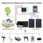 Schemă conectare invertor 8000W 12V cu panouri solare și baterie