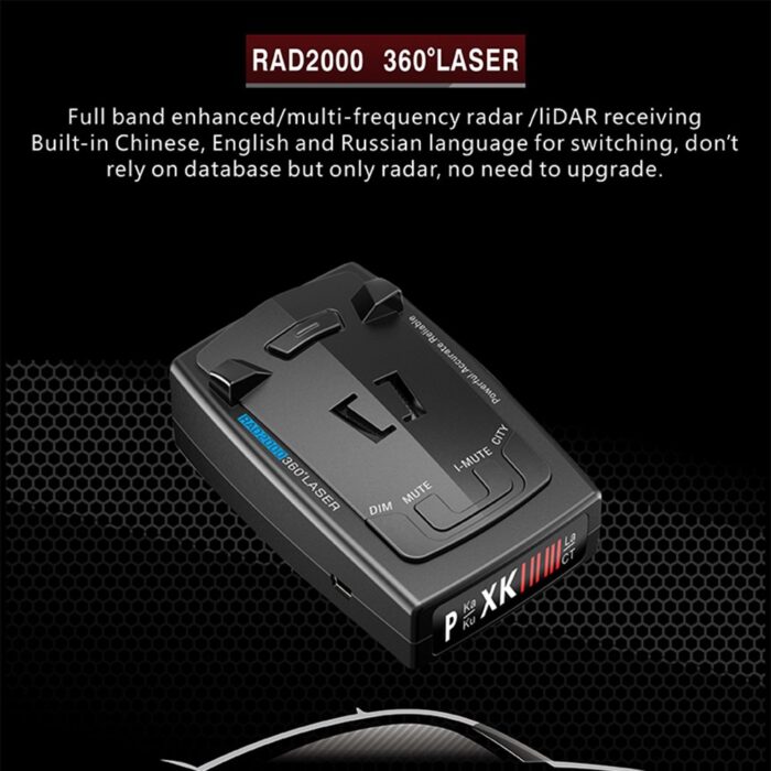 detector de radar claustel rad2000 16 benzi detectie laser 360 grade x k ka detecteaza radare si pistoale radar noi ecran led accesorii incluse 585668