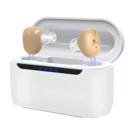 Amplificator auditiv HOZRO G12C cu încărcare magnetică rapidă – sunet clar, autonomie mare, design discret pentru seniori